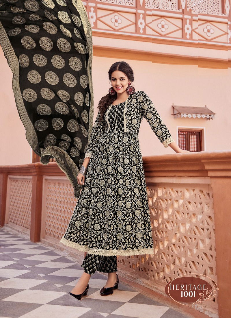Ladies Flavour Heritage Fancy Wear Wholesale Printed Cotton Suits